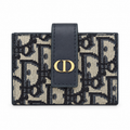 محفظة ديور مونوغرام صغيرة – كحلي وكريمي Dior Monogram Compact Wallet – Navy &amp; Cream