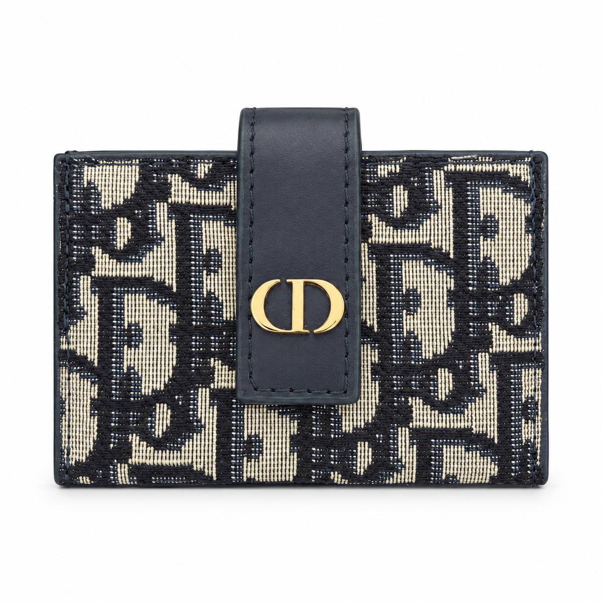 محفظة ديور مونوغرام صغيرة – كحلي وكريمي Dior Monogram Compact Wallet – Navy &amp; Cream