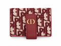 محفظة ديور مونوغرام صغيرة – خمري وكريمي  Dior Monogram Compact Wallet – Burgundy &amp; Cream