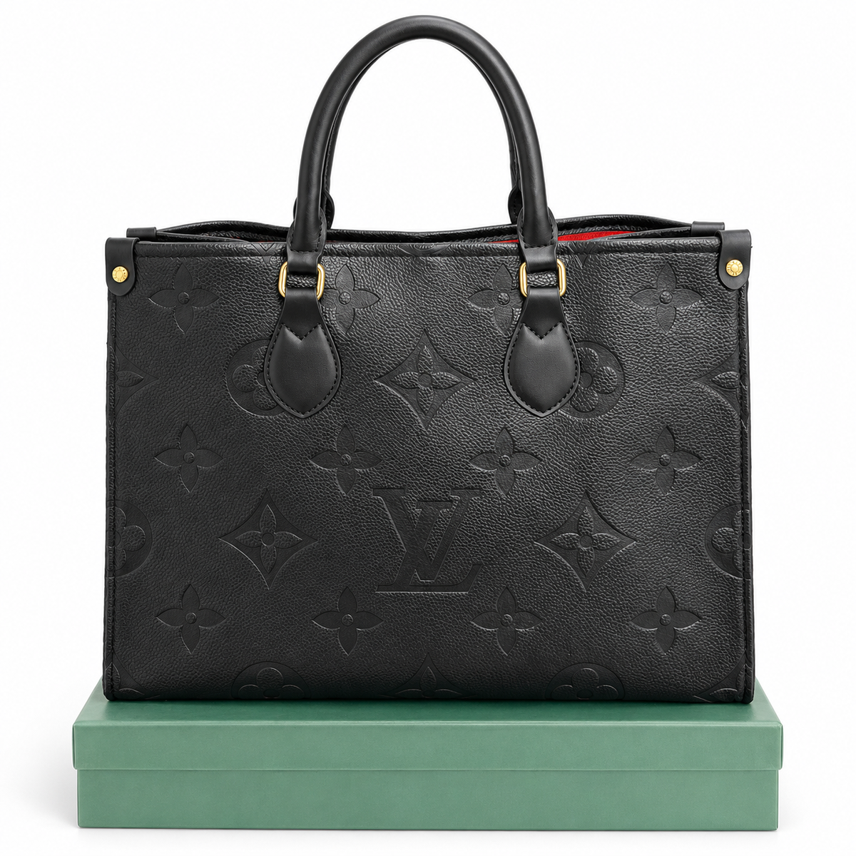 Louis Vuitton Embossed Monogram Tote – Black  شنطة لويس فيتون توت بنقشة بارزة – أسود