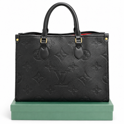 Louis Vuitton Embossed Monogram Tote – Black  شنطة لويس فيتون توت بنقشة بارزة – أسود
