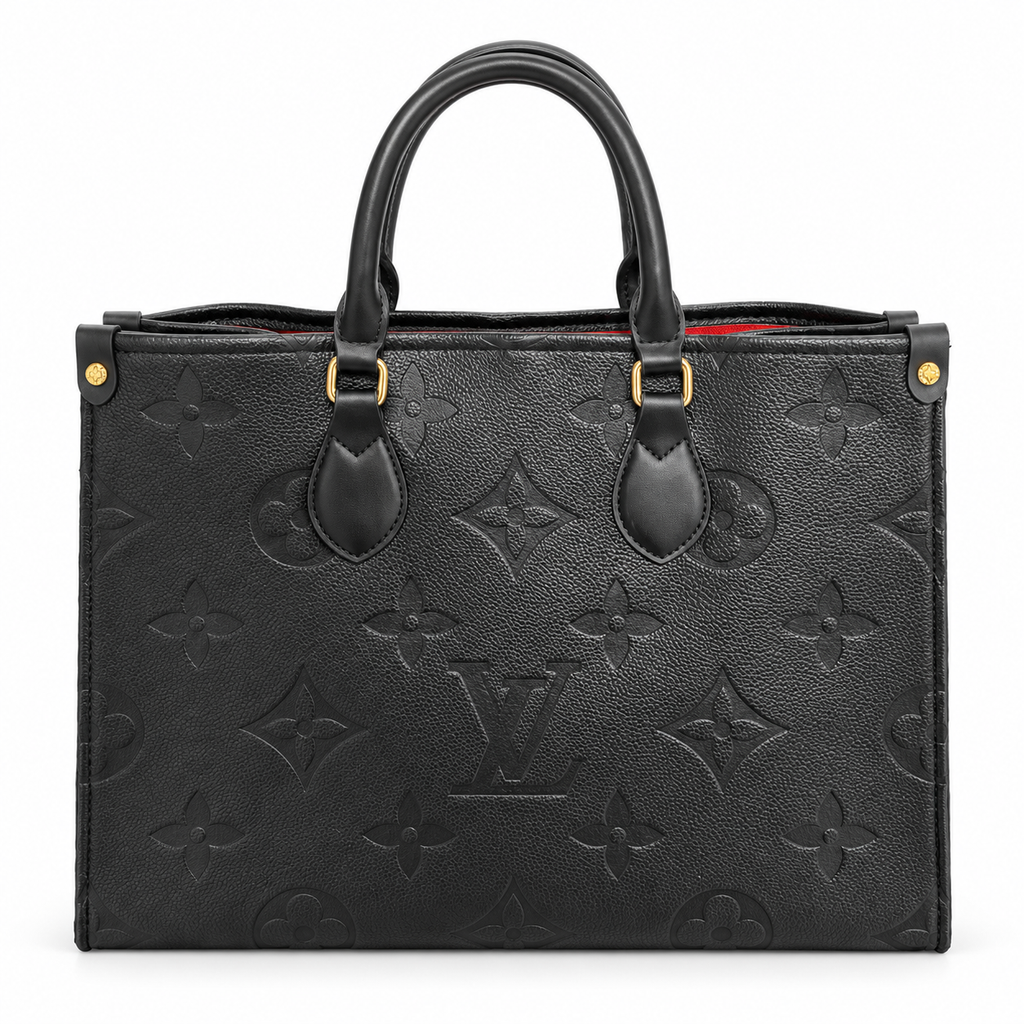 Louis Vuitton Embossed Monogram Tote – Black  شنطة لويس فيتون توت بنقشة بارزة – أسود