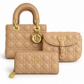 Dior Quilted 3-Piece Set – Beige طقم ديور مبطّن 3 قطع – بيج