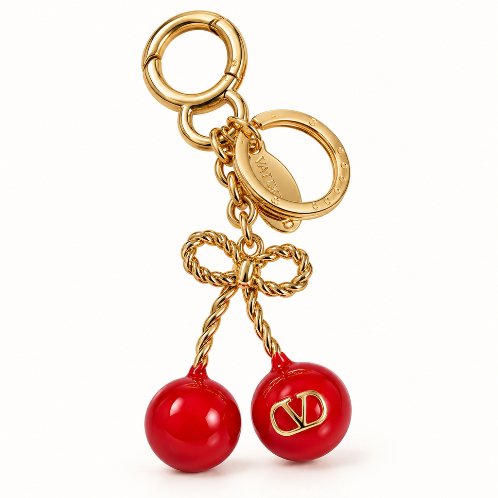 ميدالية كرز بفيونكة ذهبية 🍒
Cherry & Gold Bow Keyring