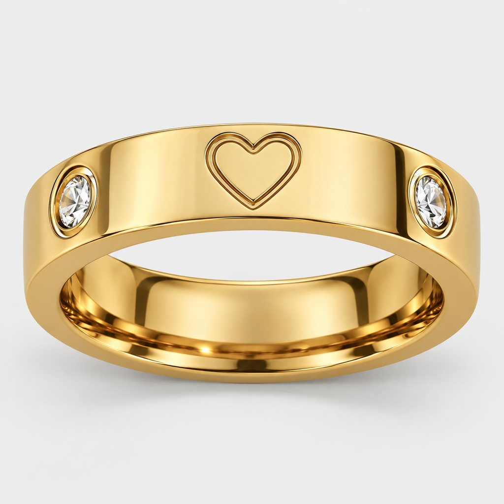 خاتم القلب المرصّع باللون الذهبي
Gold-Tone Heart & Sparkle Ring
