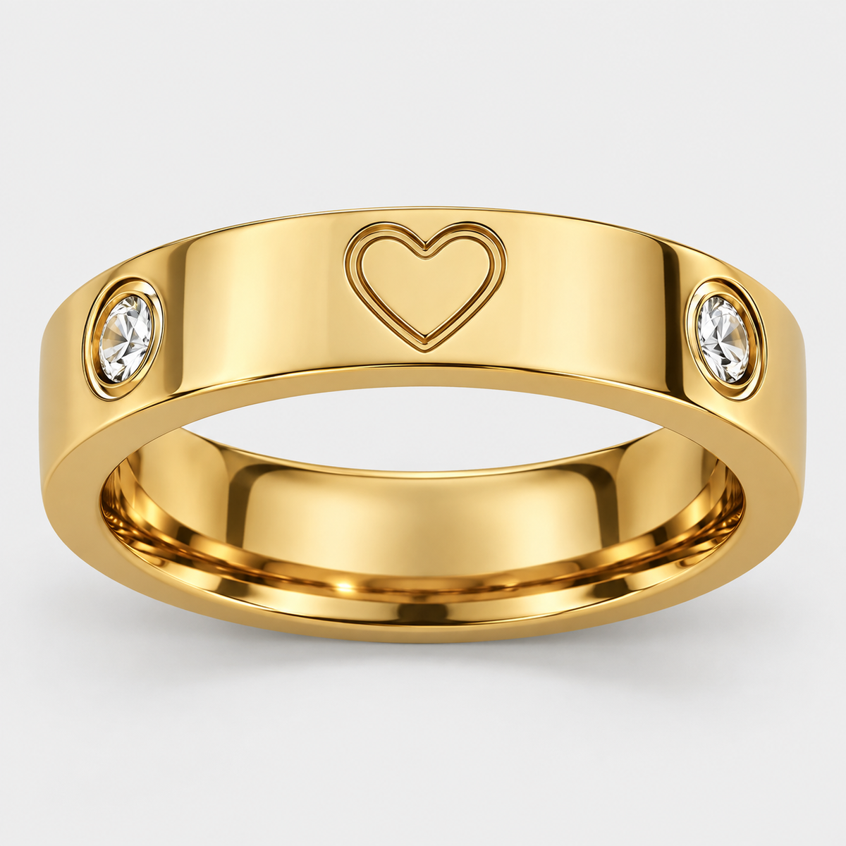 خاتم القلب المرصّع باللون الذهبي
Gold-Tone Heart & Sparkle Ring