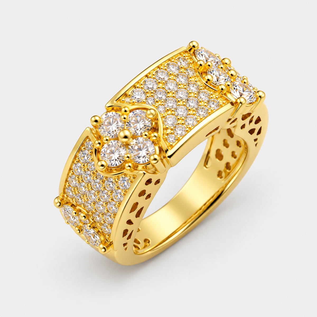 خاتم بريق الزهور باللون الذهبي
Golden Bloom Sparkling Ring