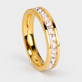 خاتم البريق الناعم بفصوص مربّعة
Gold-Tone Square-Stone Band Ring