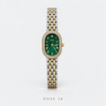 ساعة المينا الأخضر والإطار اللامع Green Dial Two-Tone Watch