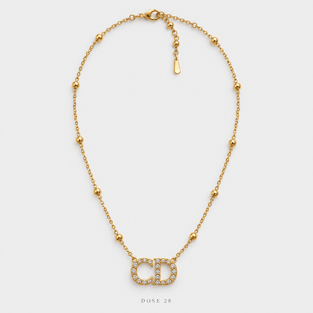 سلسلة CD المرصّعة  Crystal CD Beaded Necklace
