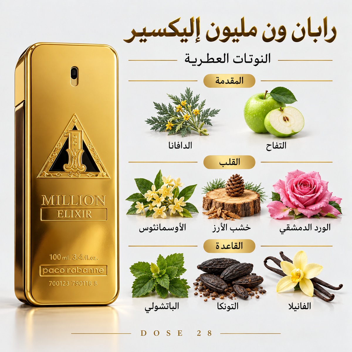 عطر رابان ون مليون إليكسير للرجال  Rabanne 1 Million Elixir Parfum Intense for Men