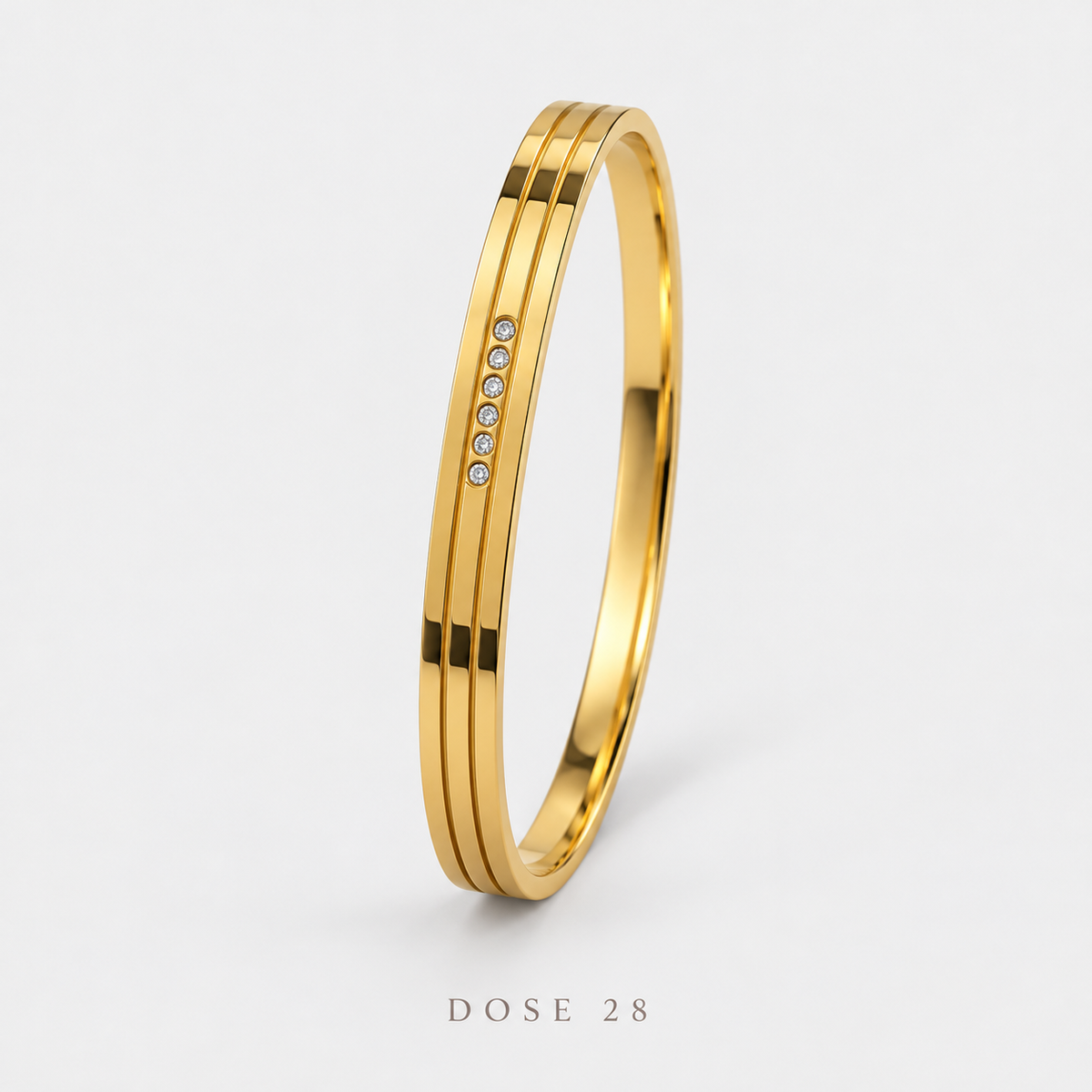 Gold-Tone Linear Sparkle Bangle  أسوارة الخطوط والفصوص الناعمة