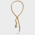 عقد الأفعى المرصّع بتفاصيل تركوازية Turquoise-Accent Snake Lariat Necklace