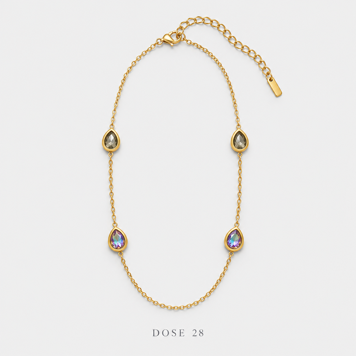 Iridescent Teardrop Chain سلسلة القطرات الملوّنة