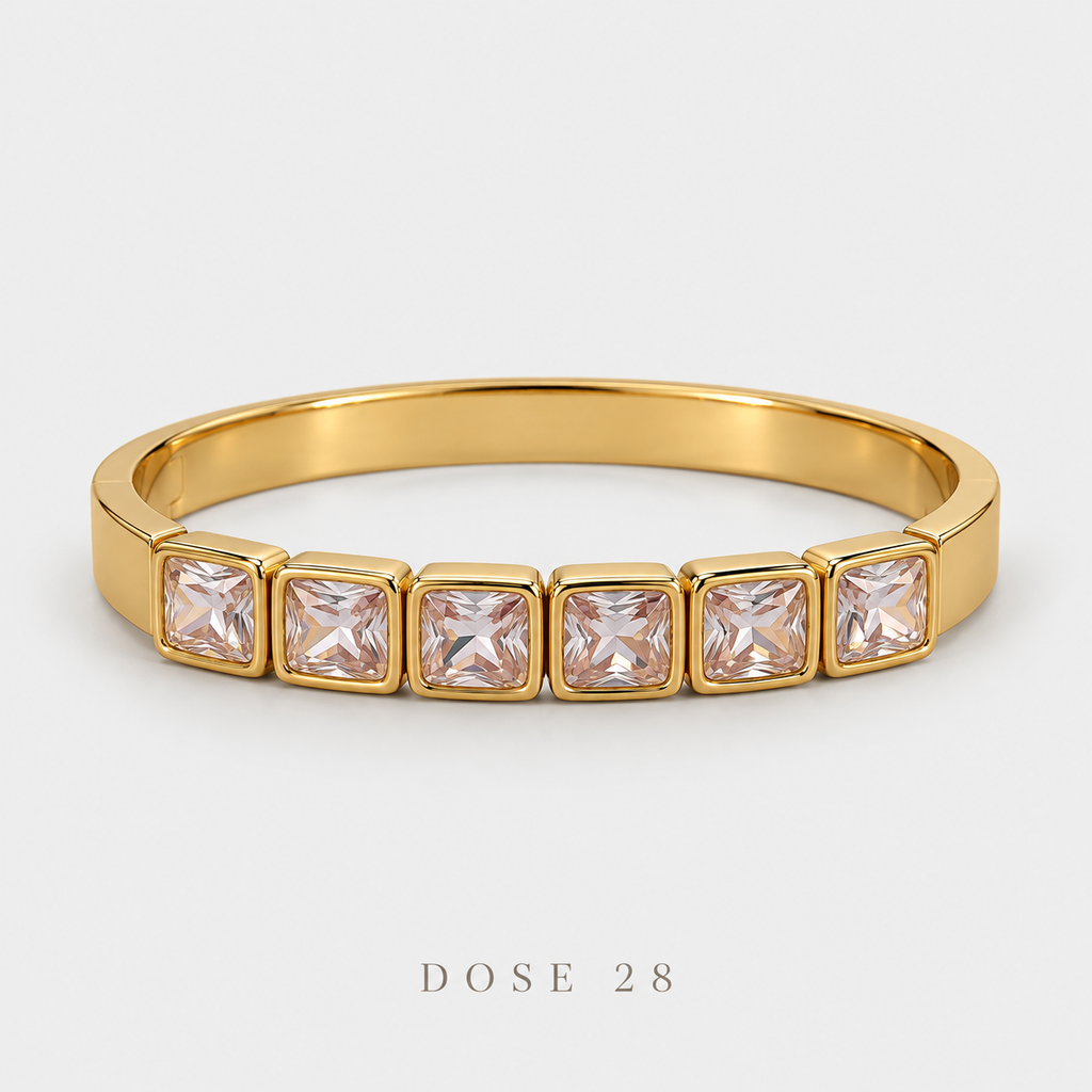 Square Sparkle Gold-Tone Bangle  أسوارة الفصوص المربّعة  xxxxxxxxxx