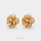 Ivory Blossom Stud Earrings  تراجي الوردة العاجية