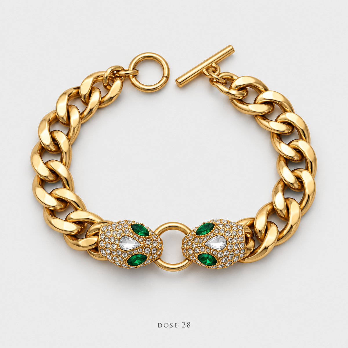 سوار الأفعى المرصّع   Twin Snake Head Bracelet