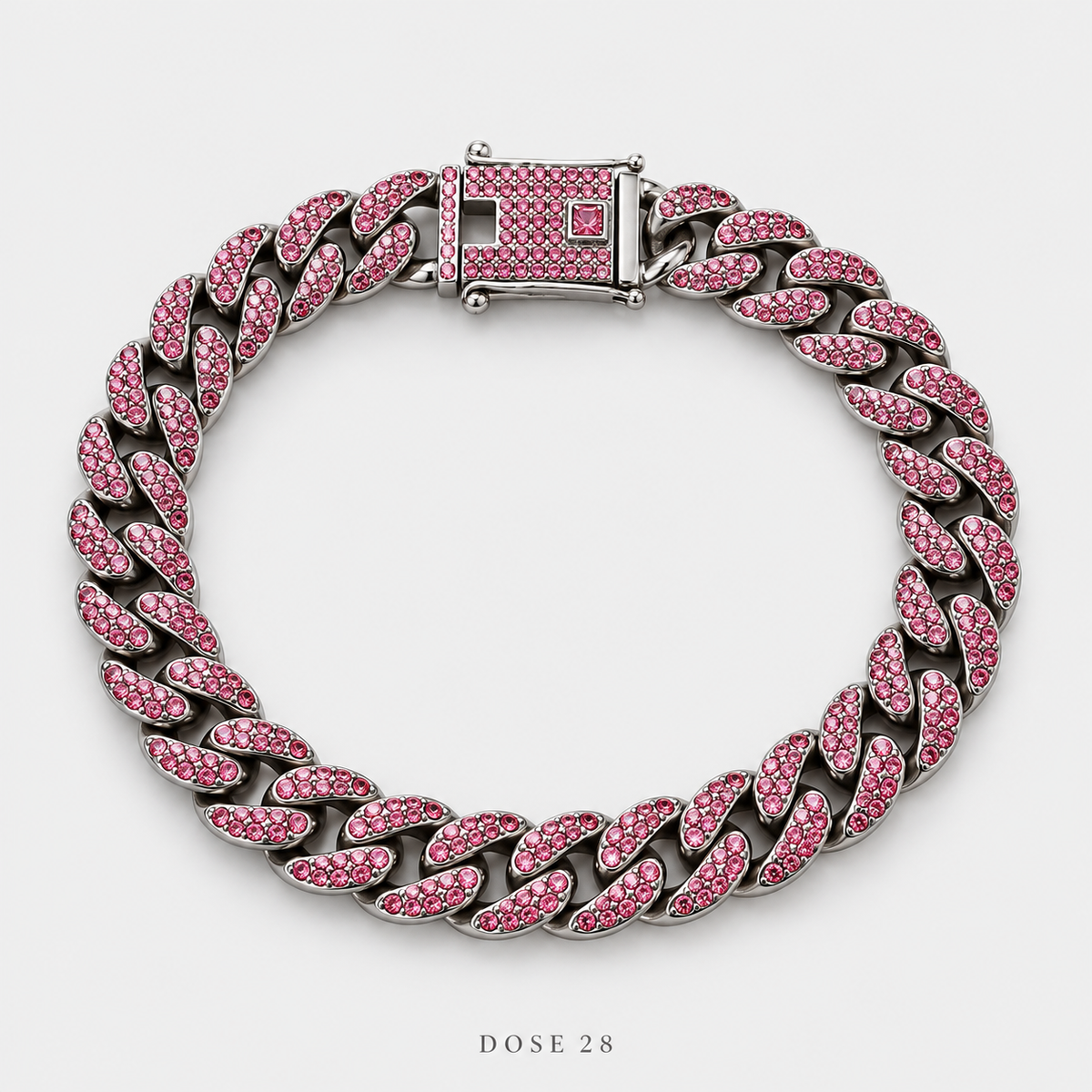 Pink Pavé Chain Bracelet   سوار بالفصوص الوردية