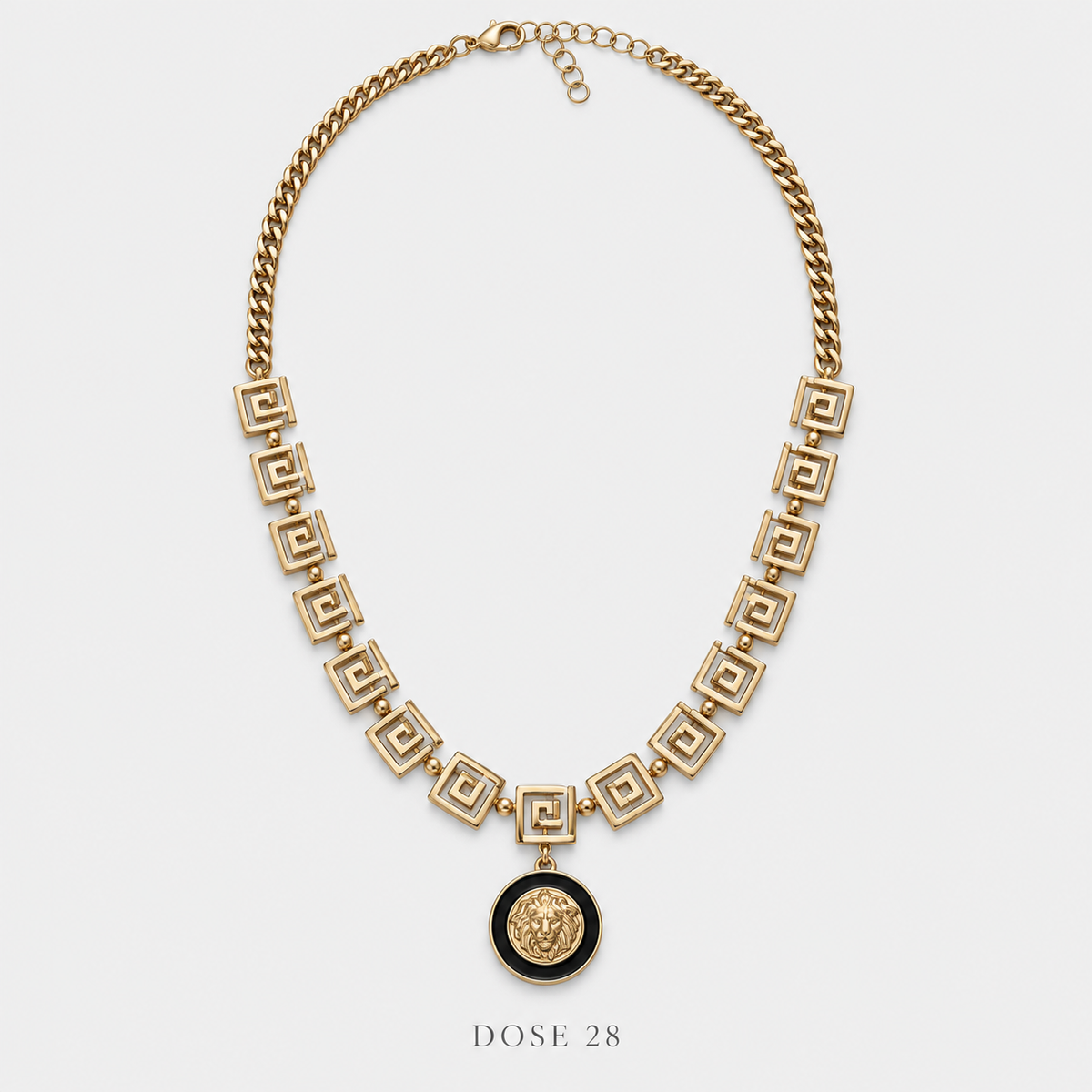 سلسلة الأسد بالنقشة الهندسية — Geometric Lion Necklace