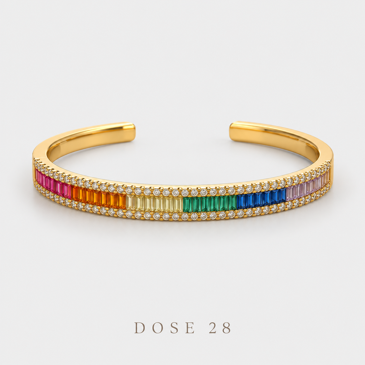 Rainbow Baguette Cuff  أسوارة قوس قزح المفتوحة