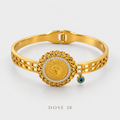 أسوارة الليرة والعين الزرقاء Gold-Tone Coin &amp; Blue Eye Bangle