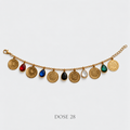 خلخال الليرات والأحجار الملوّنة Coin &Multicolor Teardrop Anklet