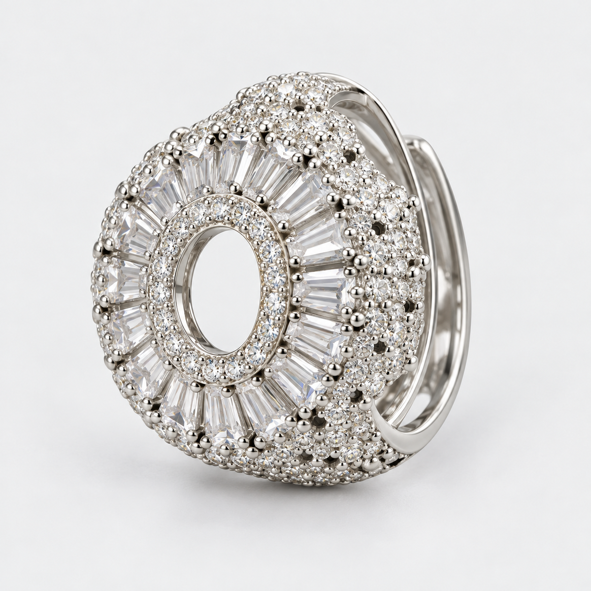 محبس البيضاوي المشع Golden Ribbon Bow Ring