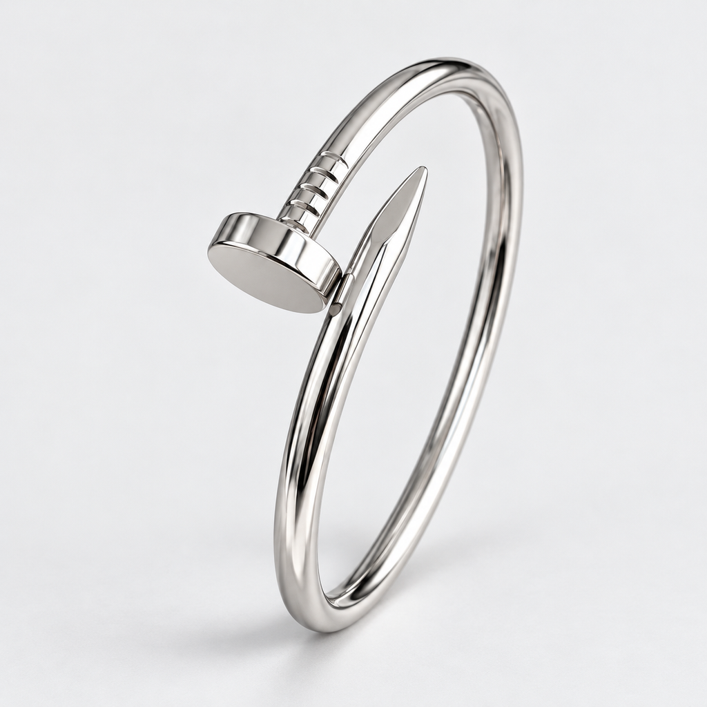 Silver-Tone Nail Bangle   أسوارة المسمار بلون فضي