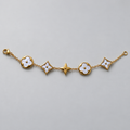 Gold-Tone Bracelet with Pearly White Floral Motifs سوار بلون ذهبي بزخارف زهرية بيضاء لؤلؤية