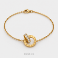 سوار الحلقتين بالأرقام الرومانية Roman Numeral Interlocking Rings Bracelet