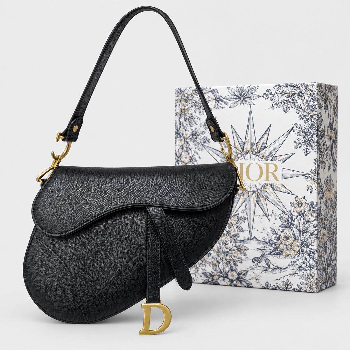 جنطة ديور ستايل سادل — أسود Dior Saddle-Style Bag — Black