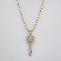 Gold-Tone Sparkling Key Pendant Necklace قلادة بمفتاح براق بلون ذهبي