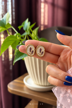 Purple Lavender Oval Earrings تراجي زهور اللافندر البنفسجية